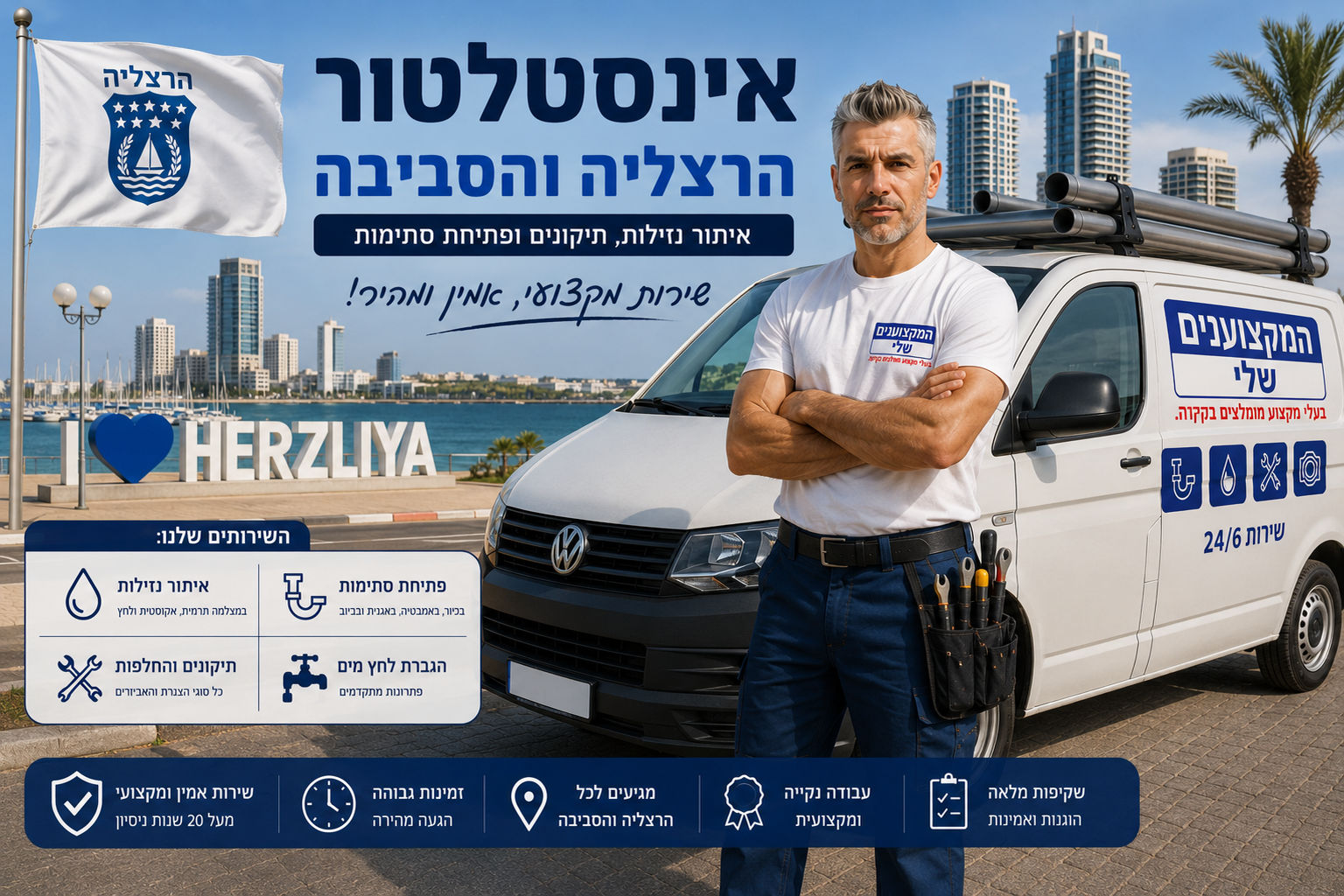 אינסטלטור ומאתר נזילות בהרצליה והסביבה, המקצוענים שלי