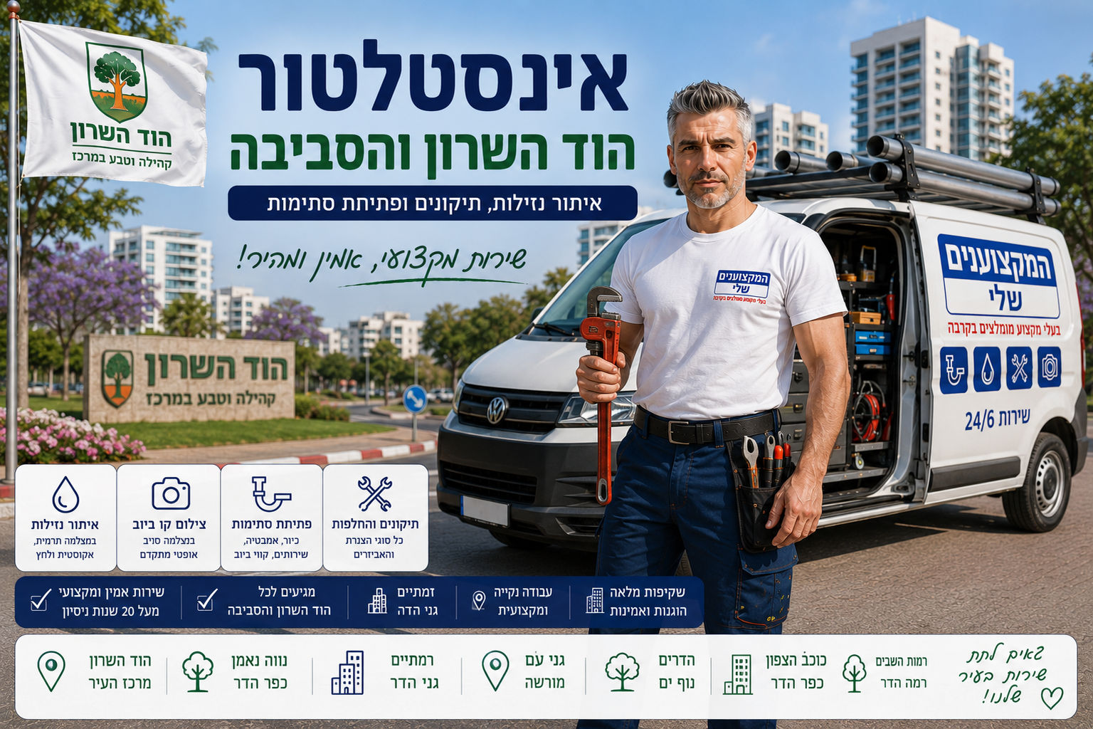 אינסטלטור ומאתר נזילות בהוד השרון והסביבה, המקצוענים שלי