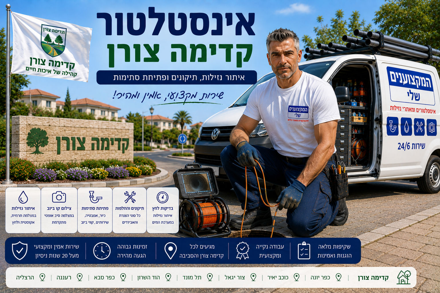 אינסטלטור בקדימה־צורן – איתור נזילות, פתיחת סתימות ותיקוני אינסטלציה