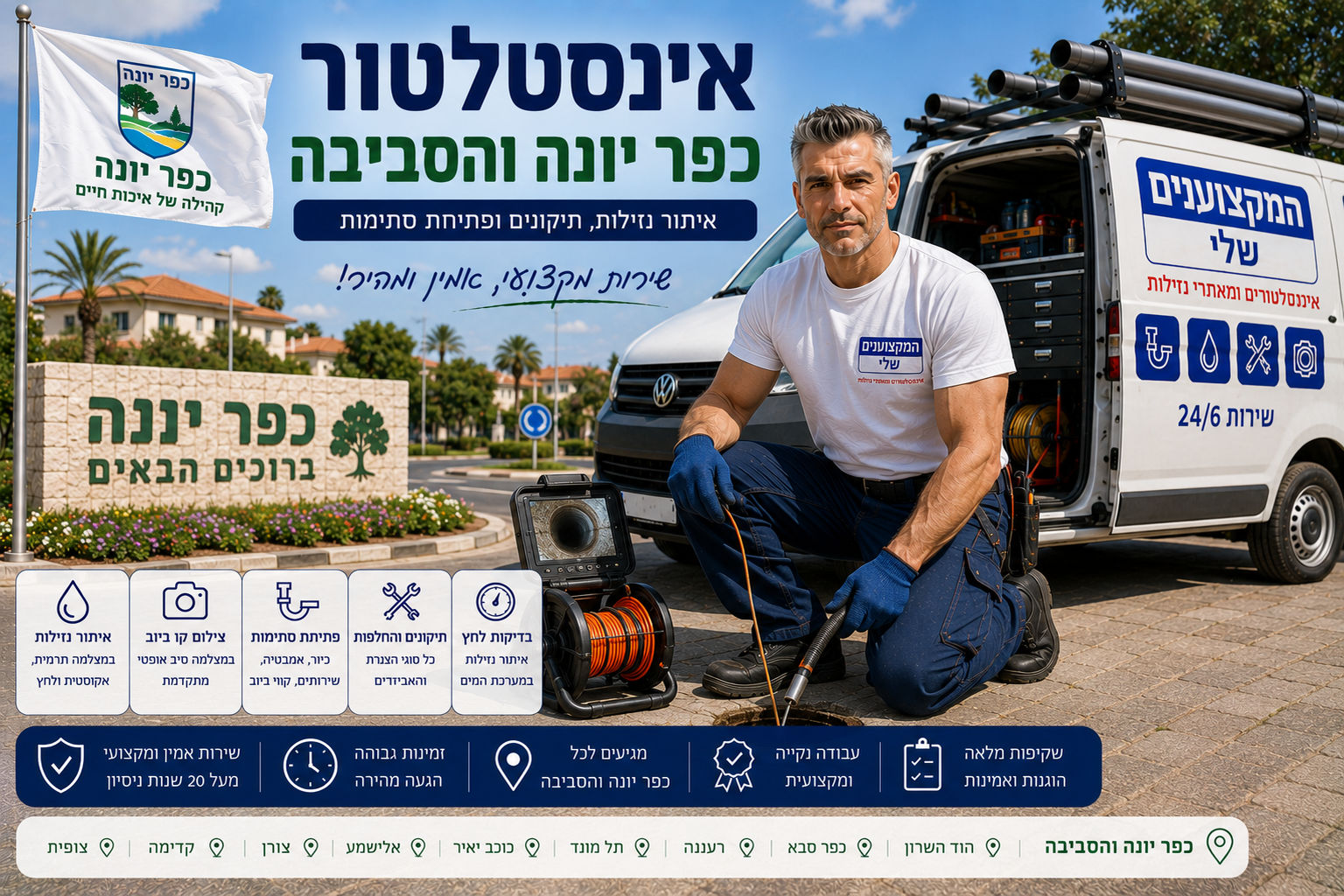 אינסטלטור בכפר יונה – איתור נזילות, פתיחת סתימות ותיקוני אינסטלציה