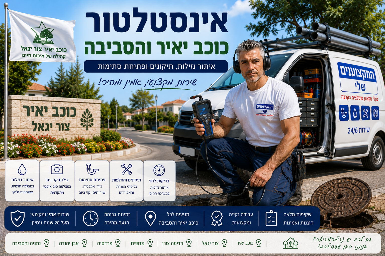 אינסטלטור בכוכב יאיר–צור יגאל – איתור נזילות, פתיחת סתימות ותיקוני אינסטלציה