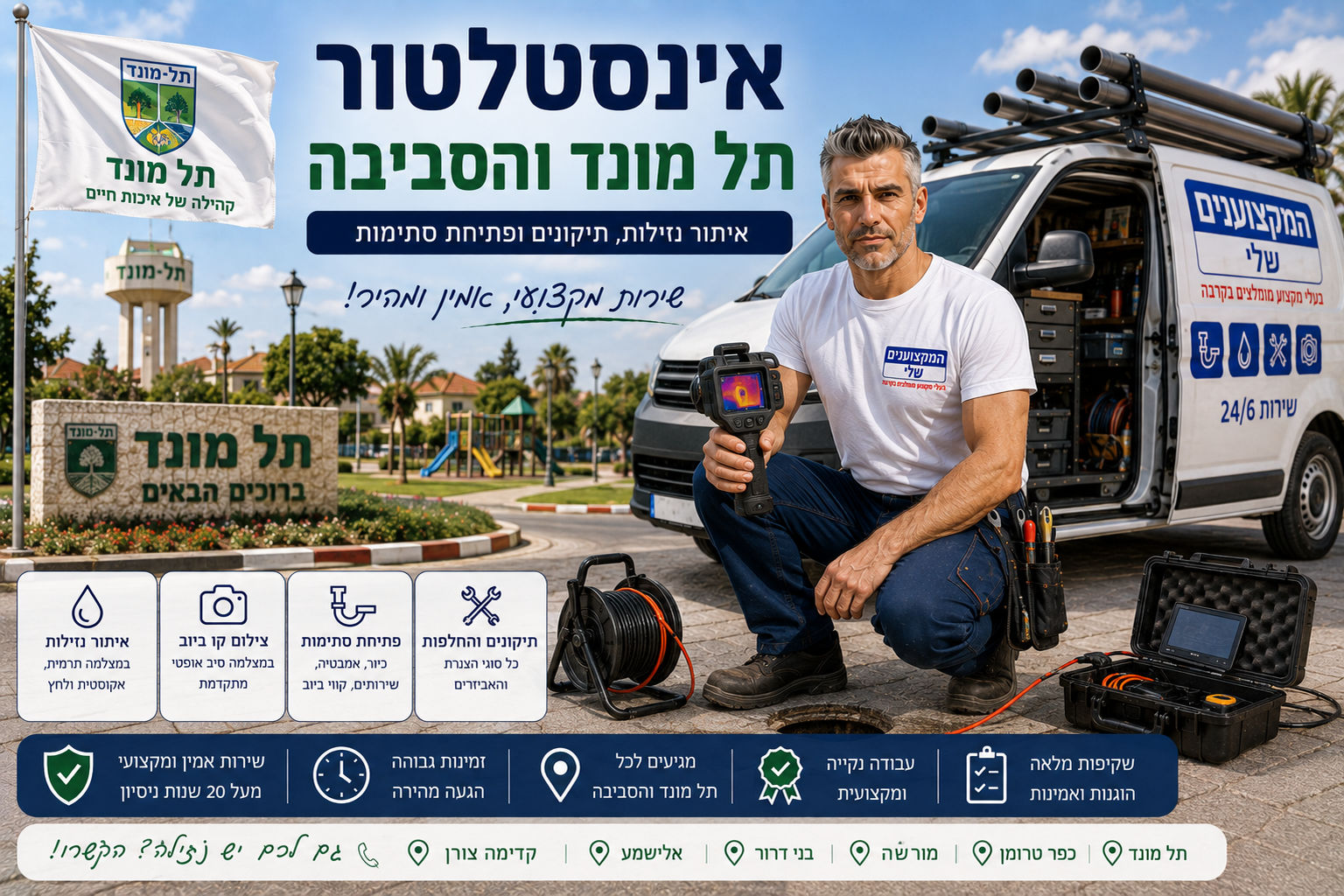 אינסטלטור ומאתר נזילות בתל מונד והסביבה, המקצוענים שלי