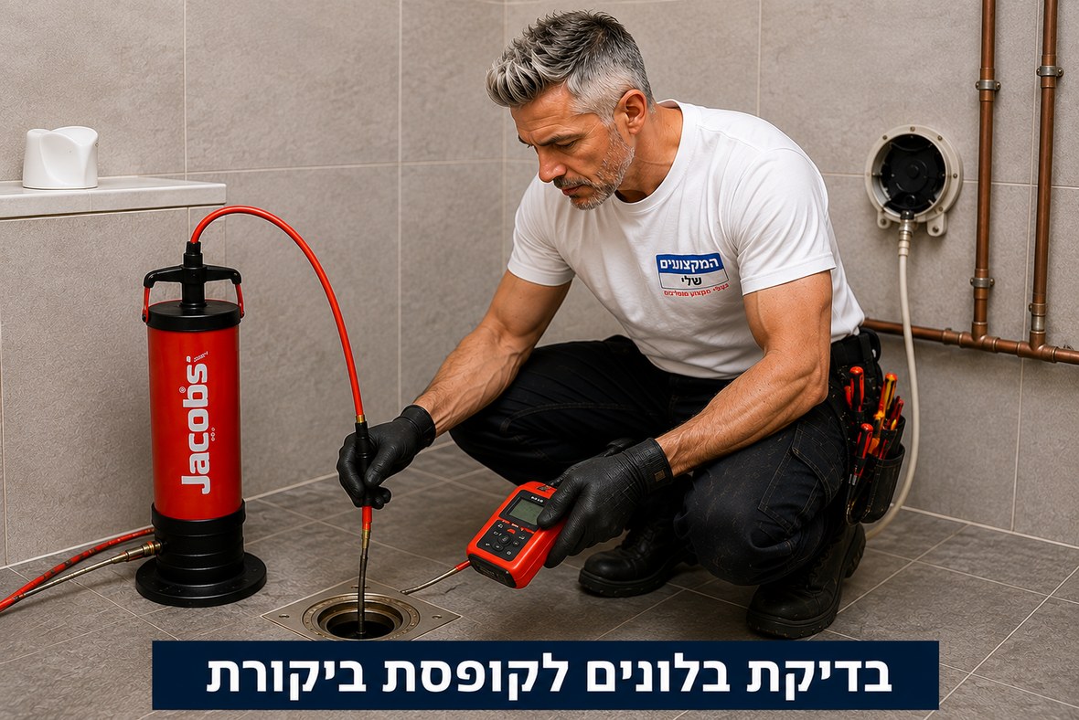 בדיקת אטימות בקופסת ביקורת בעזרת בלון ניפוח ומד לחץ