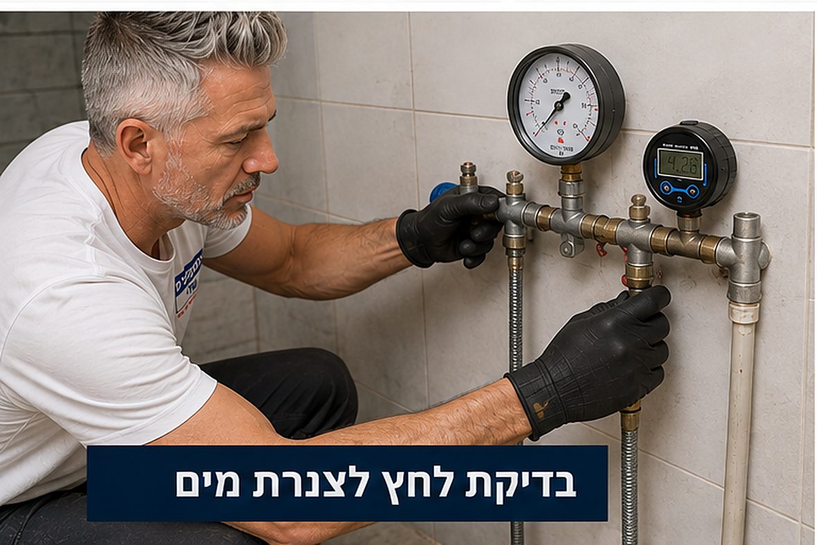 בדיקת לחץ בצנרת מים עם מנומטר אנלוגי ודיגיטלי