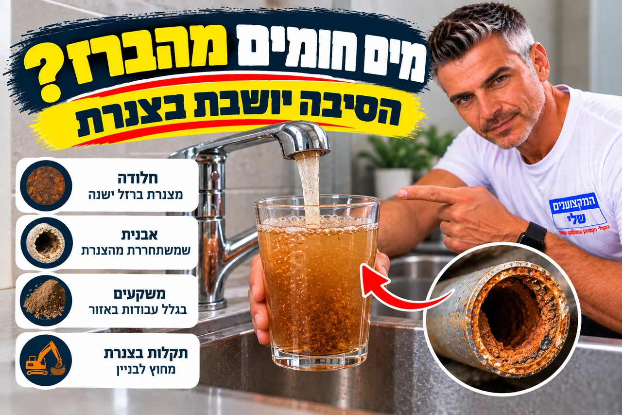 מים חומים מהברז - חלודה ואבנית מצנרת ברזל ישנה