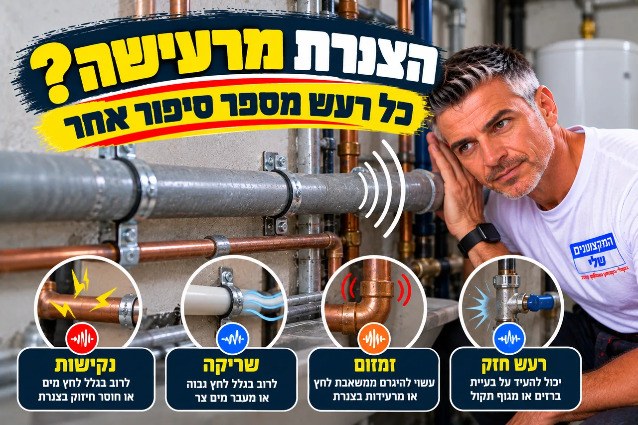 צנרת מרעישה - נקישות, שריקה וזמזום בצינורות מים