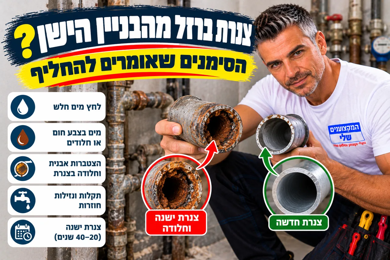 צנרת ברזל ישנה וחלודה מול צנרת חדשה - הסימנים שאומרים להחליף