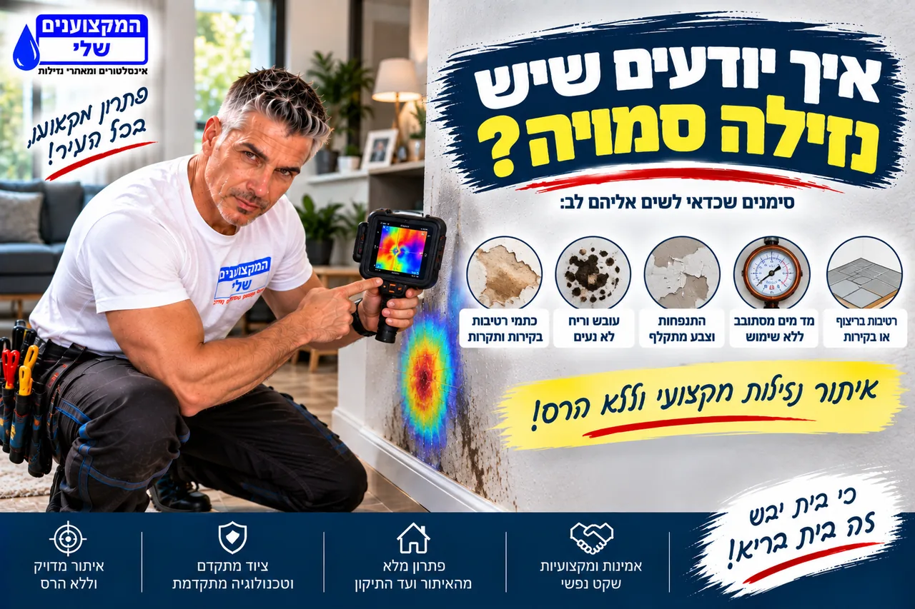איך יודעים שיש נזילה סמויה - רטיבות בריצוף, מד מים מסתובב, התנפחות צבע ועובש