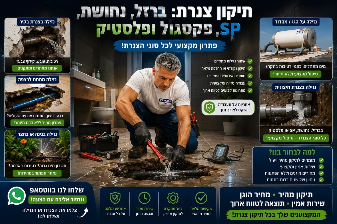 איתור ותיקון נזילות צנרת בקיר, מתחת לריצפה, בגינה ובחצר, על הגג ובצנרת חיצונית — ללא הרס מיותר