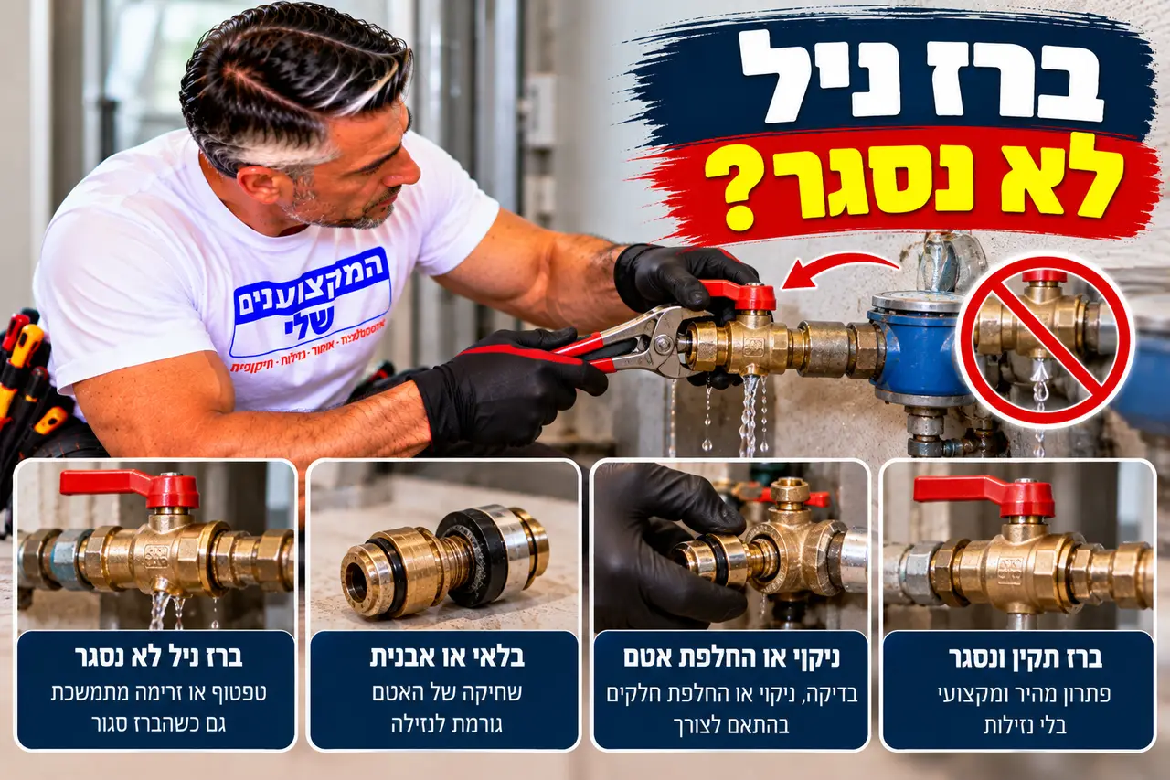 ברז ניל לא נסגר, ניקוי, החלפת אטם או החלפת הברז, המקצוענים שלי