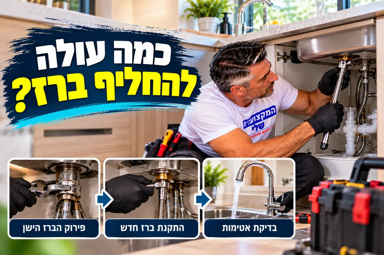 החלפת ברז מטבח, פירוק הברז הישן, התקנה ובדיקת אטימות, המקצוענים שלי