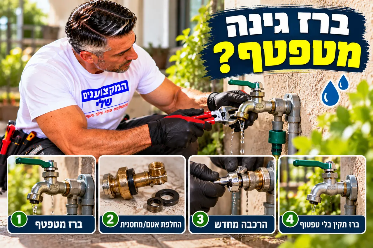 ברז גינה מטפטף, החלפת אטם או מחסנית והרכבה מחדש, המקצוענים שלי