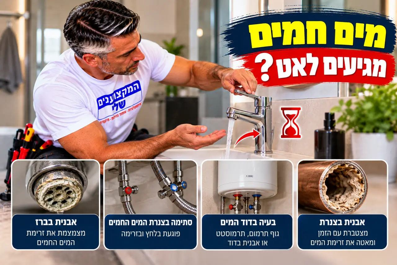 מים חמים מגיעים לאט לברז, אבנית, צנרת או דוד, המקצוענים שלי