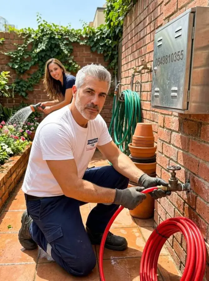 בדיקת ברז גינה וצינור לאיתור דליפה