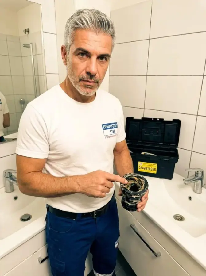 קטע צינור עם משקעים שגורמים לסתימה חוזרת