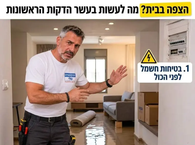 הצפה בבית: מה לעשות בעשר הדקות הראשונות, בטיחות חשמל לפני הכול
