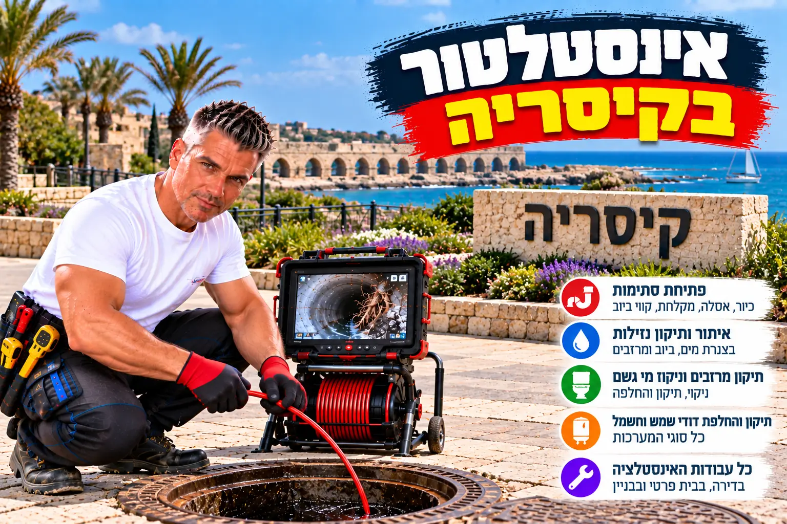 אינסטלטור בקיסריה – המקצוענים שלי: פתיחת סתימות, איתור ותיקון נזילות, מרזבים, אסלות ודודים