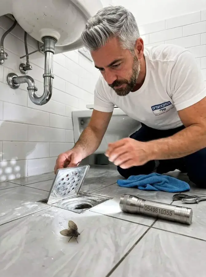 פתיחת פקק ניקוז במקלחת בגלל ריח ביוב