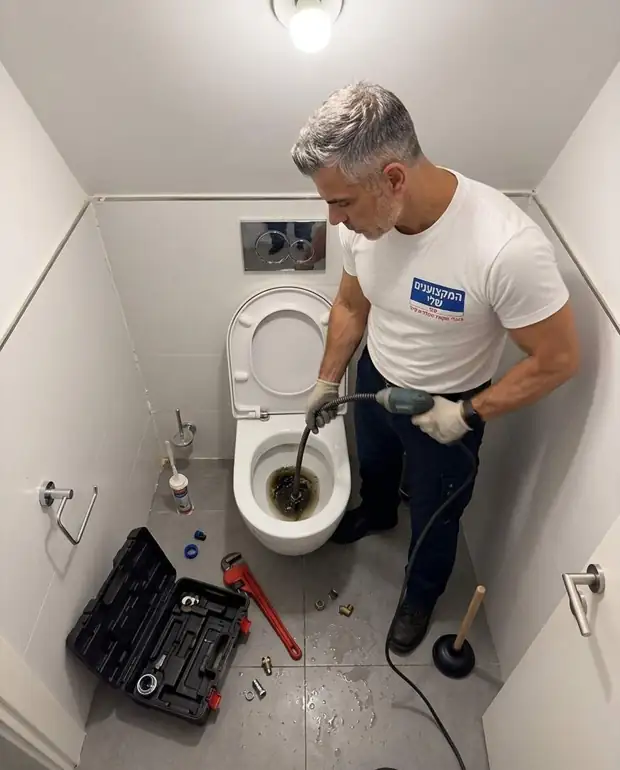 פתיחת סתימה באסלה תלויה עם ספירלה חשמלית