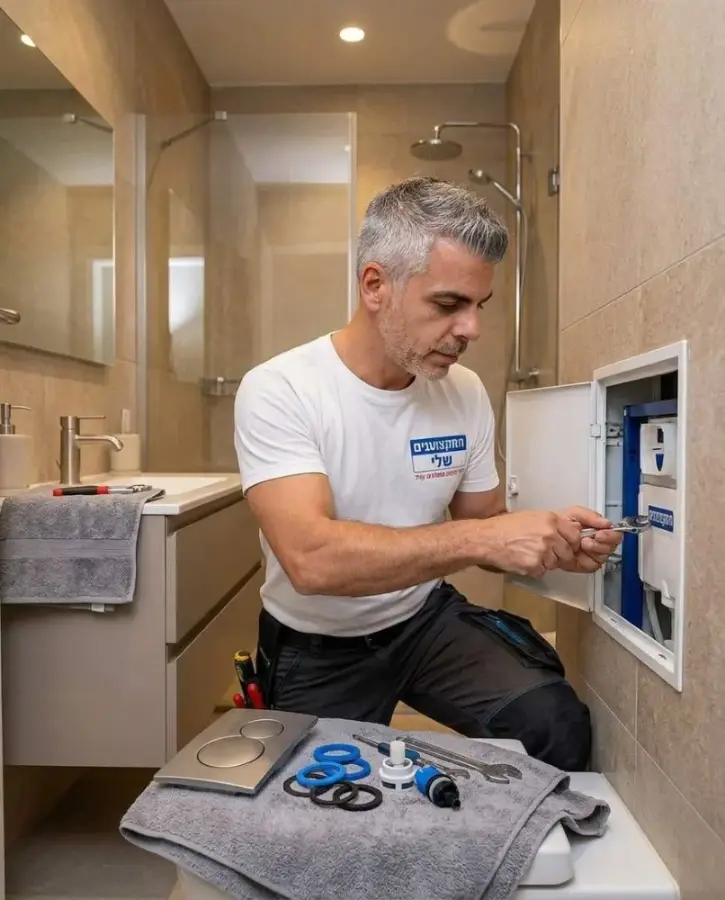 תיקון ניאגרה סמויה דרך פתח לחצן ההדחה