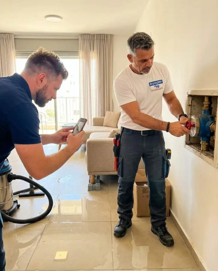 תיעוד ההצפה בטלפון לתביעת ביטוח בזמן סגירת השיבר הראשי